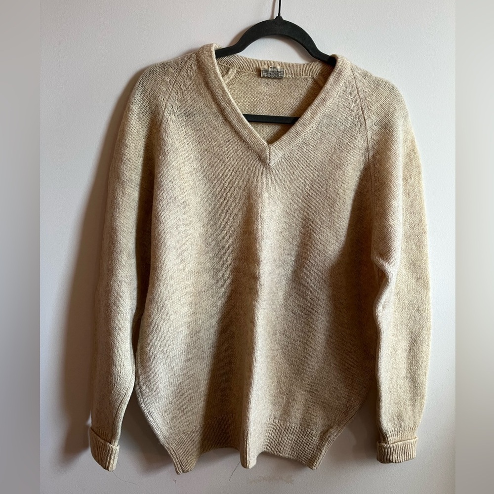 Vintage St.Michael Shetland Wool Made in Britain V-neck Sweater 38” size S